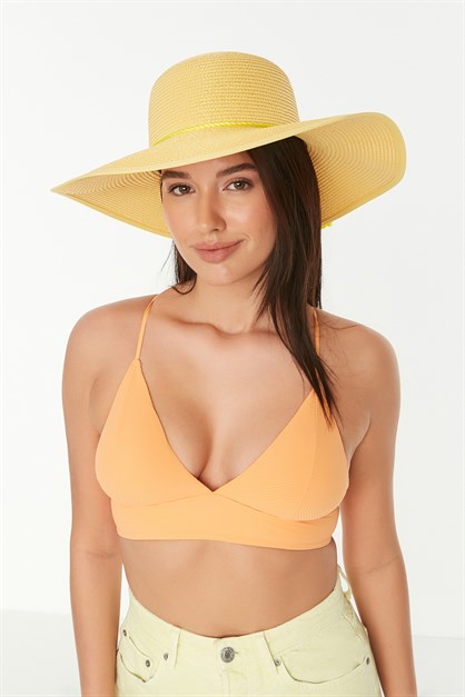C&City Hasır Plaj Şapkası Y87300-08 Sarı