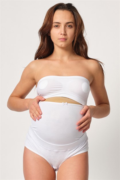 Emay 2825 Kadın Karın Destekleyici Cotton Hamile Slip Külot Beyaz